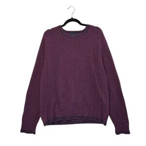 Brooks Brothers Speckled Lambswool Sweater Men's Sz L Purple Preppy Classic